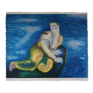 1990s Sandro Chia Untitled #6 Carborundum Etching Handmade Paper Hand Signed and Numbered Art