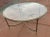 Manner of Maison Charles French Directoire Coffee Table Having Brass Mounts & Glass Inset Top For Sale - Image 9 of 13