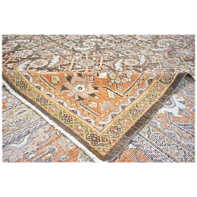 Antique Persian Sultanabad Wool 10x14 Orange, Taupe & Ivory Handmade Area Rug #1143026 For Sale - Image 10 of 11