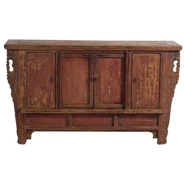 Qing Dynasty Red Sideboard, 1900s For Sale