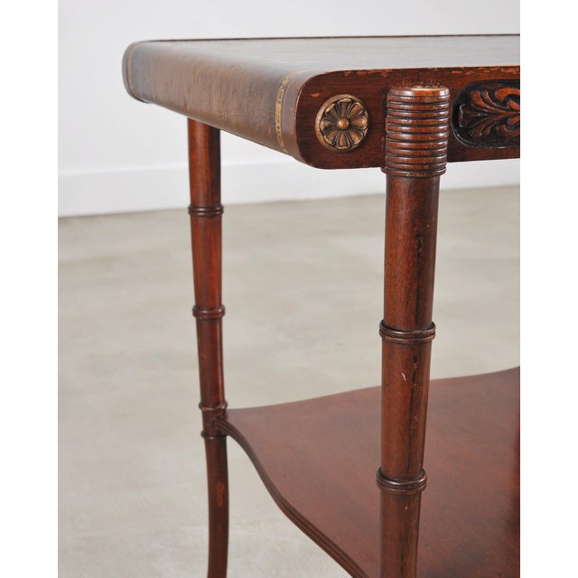 Pair of Regency Style Mahogany Leather Top Drink Side Tables For Sale - Image 14 of 18