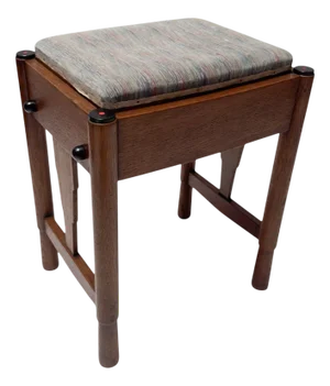 Art Deco Amsterdamse School Stool with Adjustable Seat, 1920s