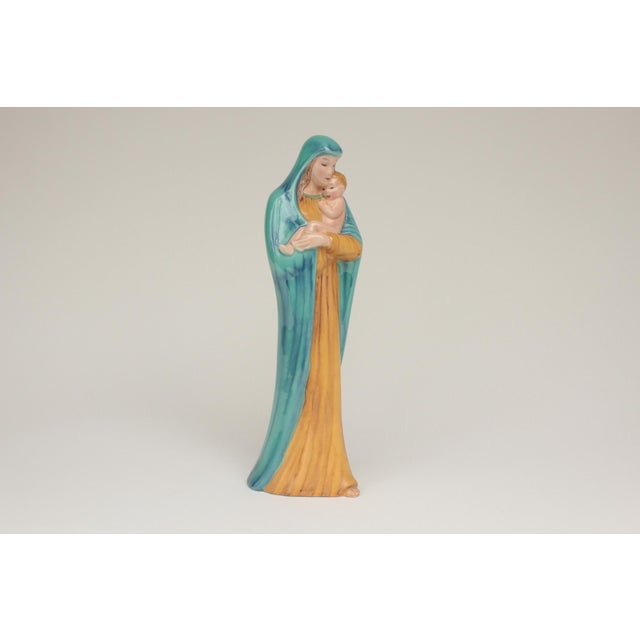 Ceramic Madonna and Child Ceramic Figure by Alois Schulz for Thomasch Austria, 1950s For Sale - Image 7 of 13