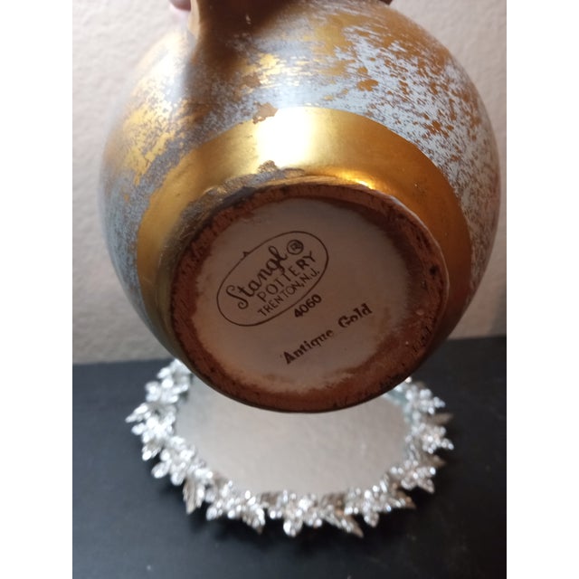 1970s 1970s Stangl Pottery Squat Pitcher Vase For Sale - Image 5 of 5