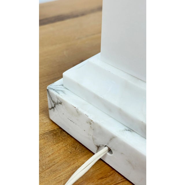 Vintage Neo-Classical Marble Column Table Lamp Pair For Sale - Image 13 of 14