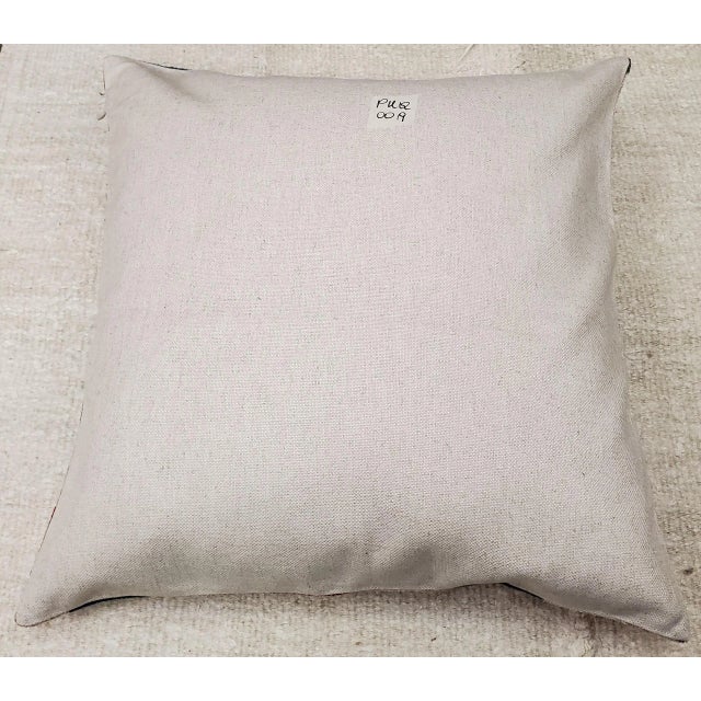 Silk Uzbek Ikat Velvet Hand Made Square Pillow Cushion with natural linen backing and hidden zipper. 10/90 down feather...