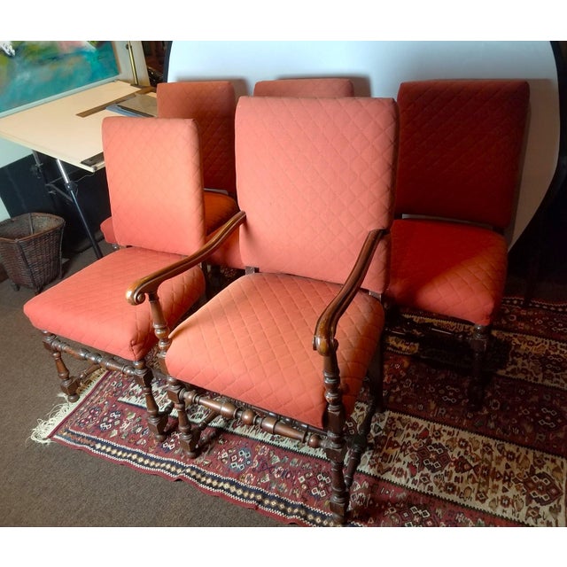 This set of 5 dining chairs are sturdy and comfortable, and don lovely turned leg details. Four side chairs and one...