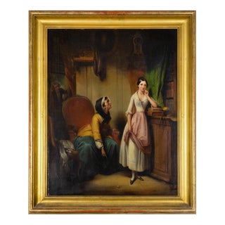 Paul-Émile Destouches, The Scolded Girl, 19th Century, Oil on Canvas, Framed For Sale