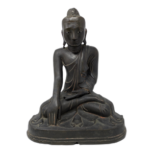 Late 19th Century Burmese Bronze Buddha: Mandalay Style