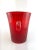 Vintage Murano-Style Ruby Red Art Glass Ice Bucket With Clear Scroll Handles For Sale - Image 11 of 12