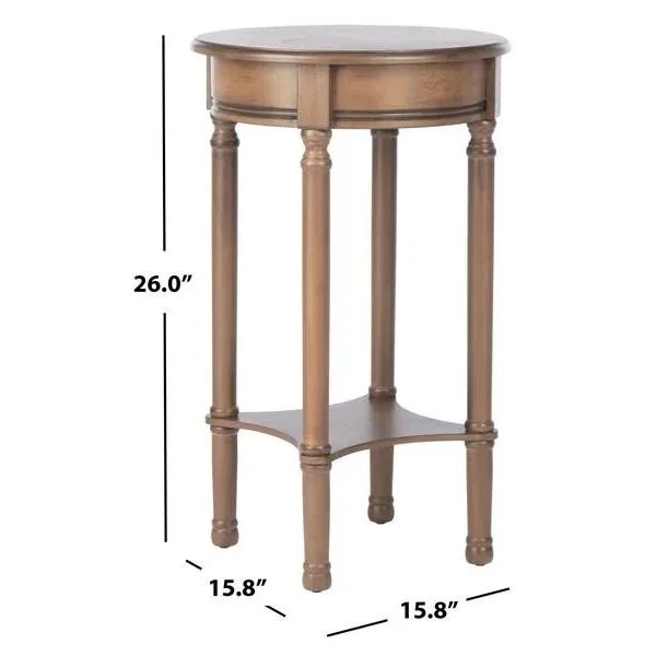 Contemporary Tinsley Round Accent Table - Brown For Sale - Image 3 of 8