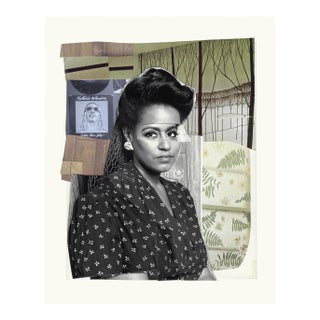 Art Print “Clarivel With Black Blouse With White Ribbon” by Mickalene Thomas 2016 For Sale