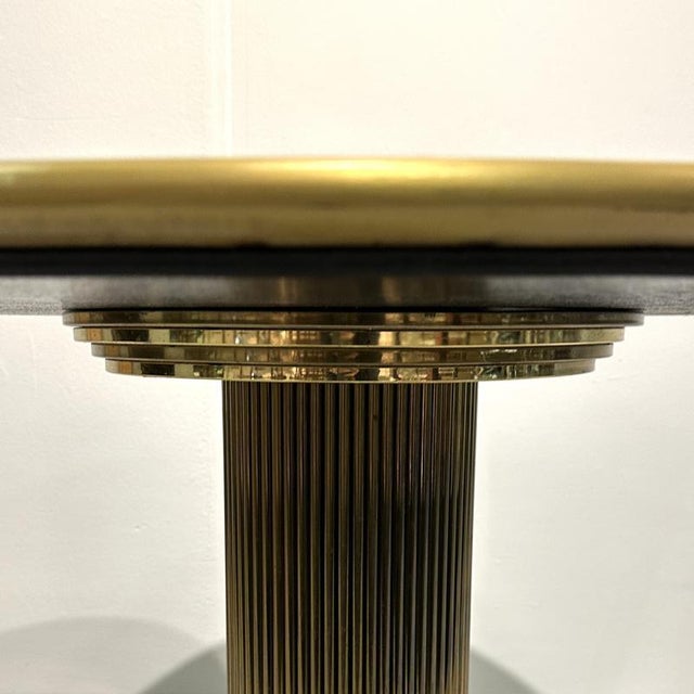 Round Center of Dining Table on Brass with Relief Top, 1970s For Sale - Image 18 of 18