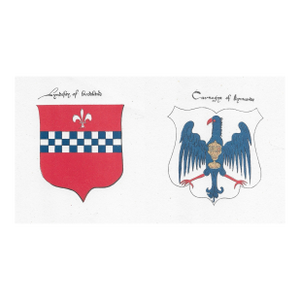 Pair of Antique Coat of Arms Heraldry Engravings