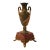Antique Neoclassical Gilt Spelter Urn / Amphora Vase on Red Marble Base For Sale