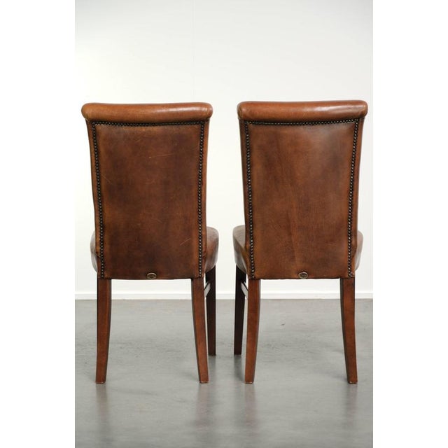 Sheepskin Dining Chairs in Cognac Color, Set of 6 For Sale - Image 4 of 18