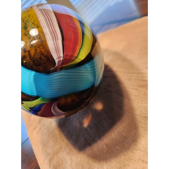 Exquisite Hand-Blown Art Glass Floral Vase - Murano Style For Sale In Dallas - Image 6 of 7