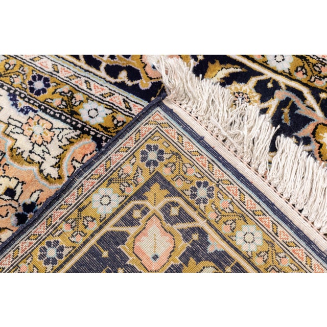 1980s 1980s Hand-Knotted Persian Silk Qum Rug 3'6" X 6' For Sale - Image 5 of 12