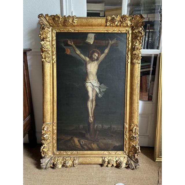 Christ on the Cross, 1700-1750, Oil on Canvas, Framed For Sale - Image 3 of 13