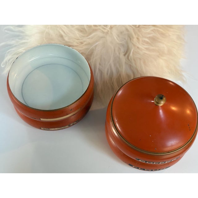 1960s 1960s Atomic Pagoda Orange Metal Canister Set For Sale - Image 5 of 7