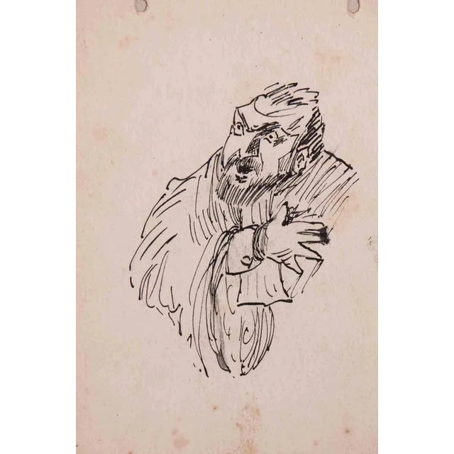 Michel George Michel, Portrait, Original Ink Drawing, Early 20th Century For Sale