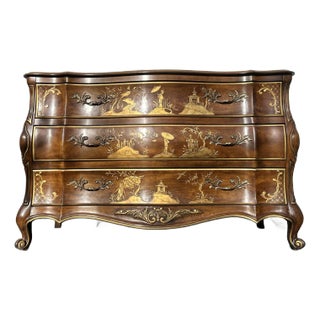 Mid 20th Century Chinoiserie Three Drawer Chest of Drawers by White Furniture For Sale