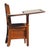 American Antique Oak School Desk, Chair W/ Attached Desktop & Storage Compartment Underneath For Sale - Image 3 of 5