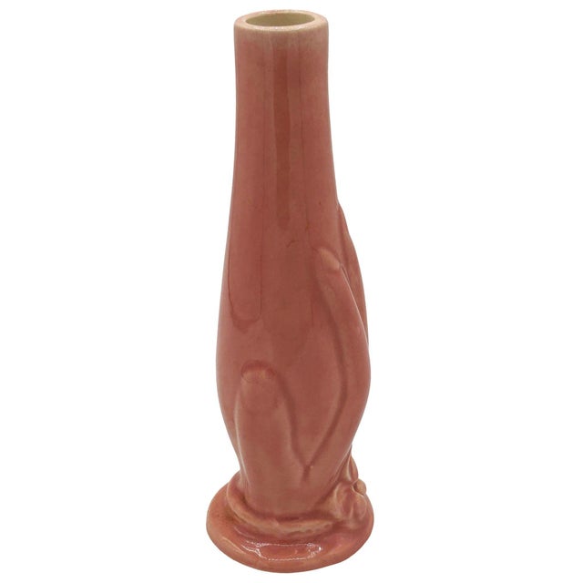 Mid-Century Modern 6"Tall Pink Maroon Mid 20th Century "Alc" Vase by Lorle Pottery For Sale - Image 3 of 6