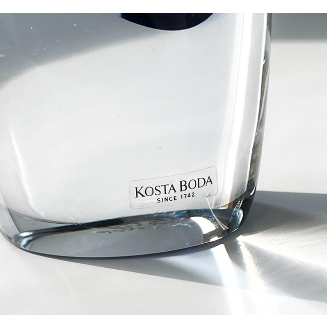 Goran Warff Kosta Boda Saraband Heavy Crystal Vase/Art Sculpture Blue and Teal 11" Tall 5.3 LBS For Sale - Image 10 of 18