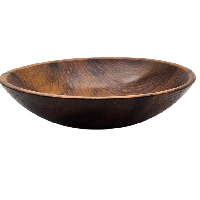 Hand-Turned Tulip Poplar Wood Bowl, Natural Grain, 10.5" For Sale - Image 4 of 10