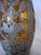 Pair of Antique Bohemian Amber Glass Vases With Elaborate Silver-Plated Filigree & Imperial Double-Headed Eagle Mounts (C. 1900) For Sale - Image 4 of 12