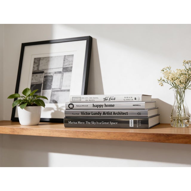 Modern Decorative Books - Granite Ombré Coffee Table Stack - 4 Grey Books For Sale - Image 3 of 3