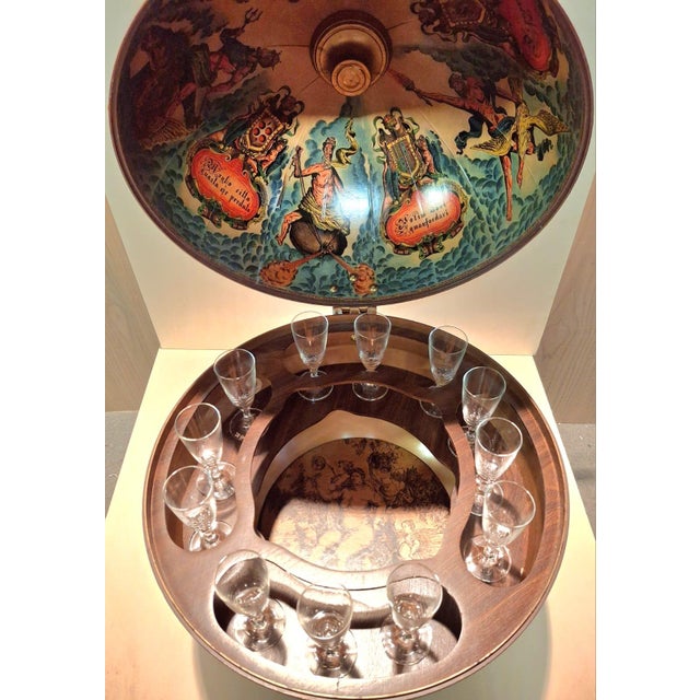 Vintage World Map Bar Cabinet For Sale - Image 6 of 9