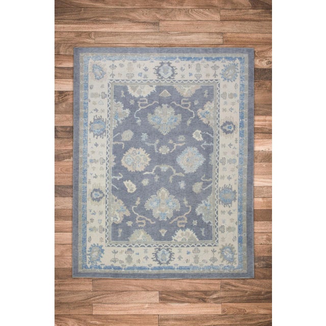 Textile Modern Handmade Turkish Oushak Rug 8'4" X 10'3" For Sale - Image 7 of 7