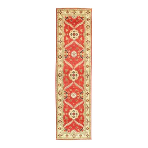 2020s Red Kazak Design Lamb's Wool Rug