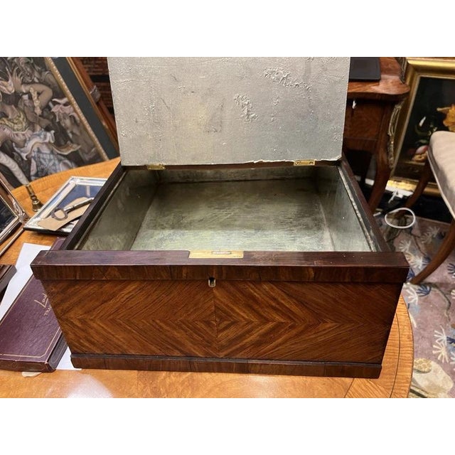 Wood Louis XV French Burl Wood and Marquetry Writing Desk, 1920s For Sale - Image 7 of 14