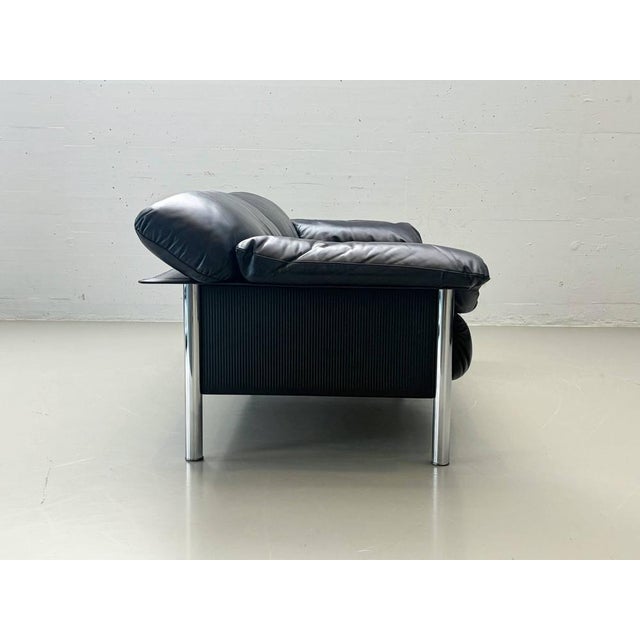 Black 3-Seater Sofa by Pierluigi Cerri for Poltrona Frau, Italy, 1990s For Sale - Image 10 of 15