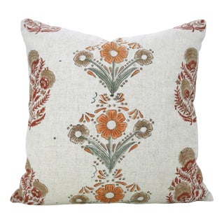 Fabdivine Traditional Block Print Pillow Cover 18x18 Inch Viscose Linen-Vanshika Mohini For Sale