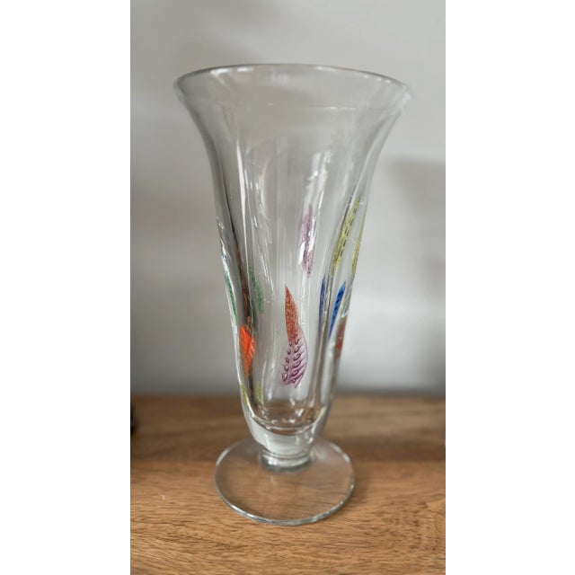 Glass Late 20th Century Dansk Burchetta Bubble Leaf Glass Vase For Sale - Image 7 of 10