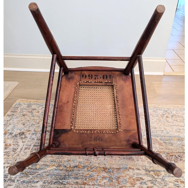 Auburn Late 19th Century Victorian Mahogany Chair Spindle Back Cane Seat For Sale - Image 8 of 12