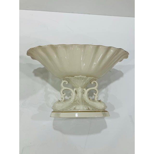 Ivory Pair of Lenox Aquarius Compotes For Sale - Image 8 of 11