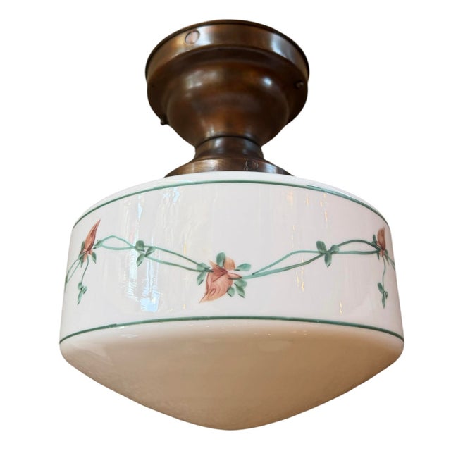 This handpainted ceiling light will look great in an entryway, kitchen, bathroom or bedroom. Perfect for a sunroom, office...