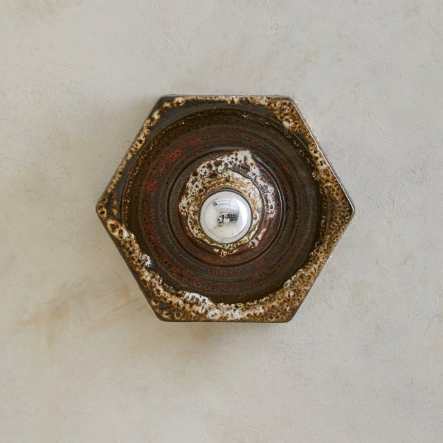1970s German Lava Glaze Ceramic Sconce Attributed to PAN Keramik, 1970s - 12 Available For Sale - Image 10 of 18