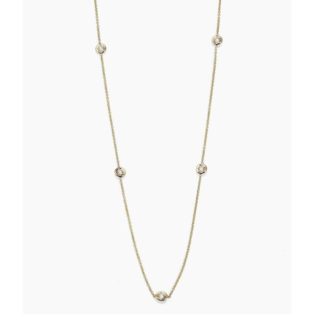Roberto Coin, 18k Yellow Gold and Diamond Station Necklace For Sale - Image 4 of 4