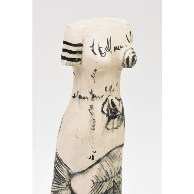 Vintage 1980's Abstract Female Ceramic Torso Sculpture For Sale - Image 4 of 11