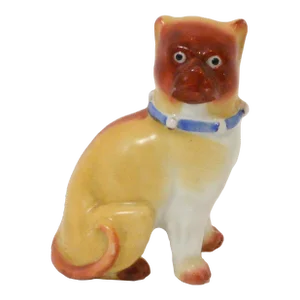Antique Late 19th Century Porcelain Seated Pug Figurine