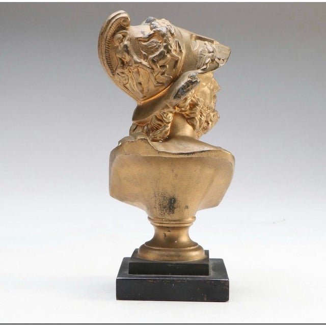 Late 19th Century Antique Gilt Bronze Bust of Ajax the Great Greek Soldier For Sale - Image 5 of 6