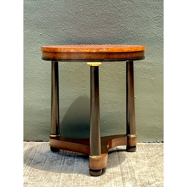 Vintage Richel Muebles Neoclassical Burl Side Table For Sale - Image 9 of 12