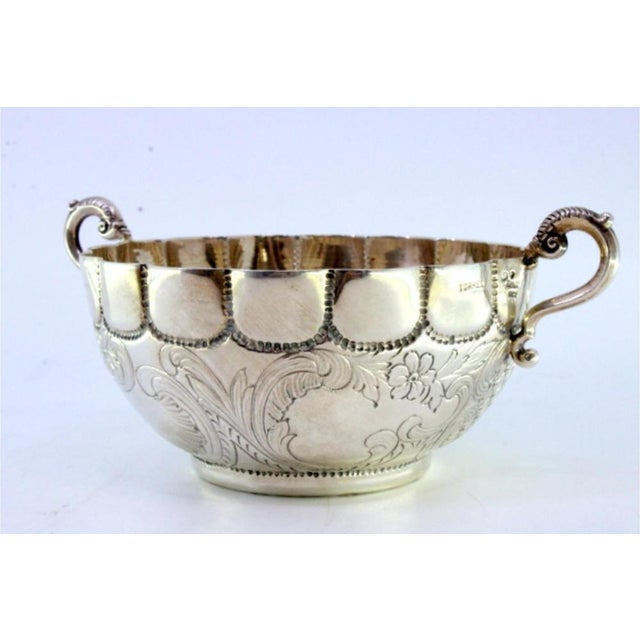Silver Cup with Engraved Floral Motifs and Openwork Handles For Sale - Image 5 of 7