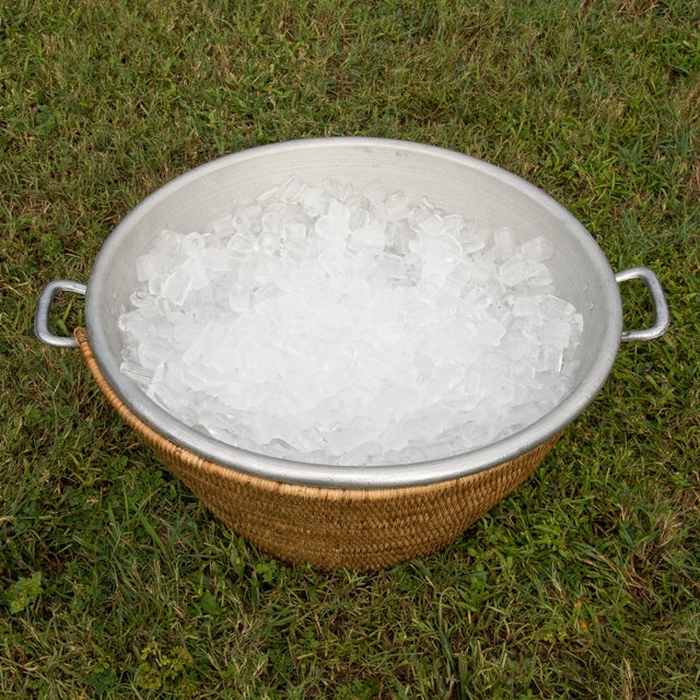 Artifacts Rattan Aluminum Ice Tub 22.5"x 12" For Sale - Image 4 of 6